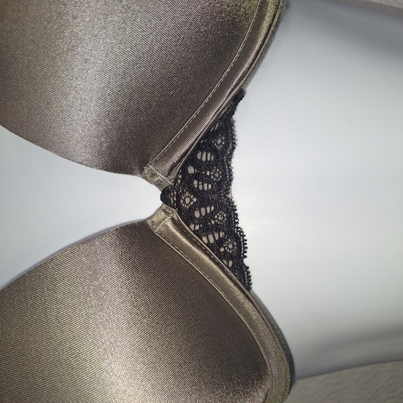 Gray and Black Full-Coverage Bra with Adjustable Straps - Picture 2 of 4